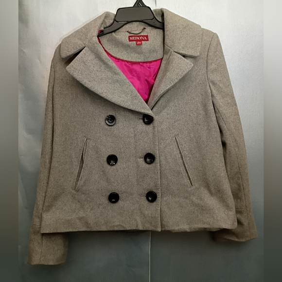 Women's Gray Peacoat - Picture 1 of 7